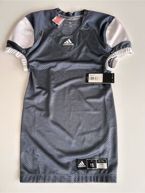 ADIDAS Press Coverage Practice Football Jersey ONIX WHITE Dark Gray Youth Small